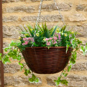 Hanging Basket Artificial Plant - Pink and White